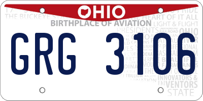 OH license plate GRG3106