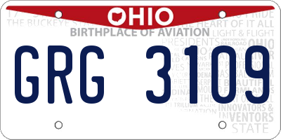 OH license plate GRG3109