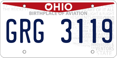 OH license plate GRG3119