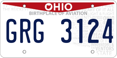 OH license plate GRG3124