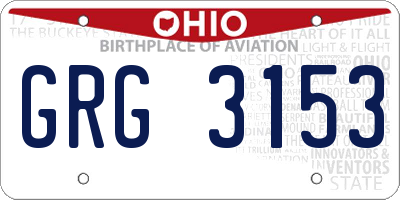 OH license plate GRG3153