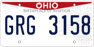 OH license plate GRG3158