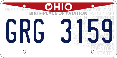 OH license plate GRG3159