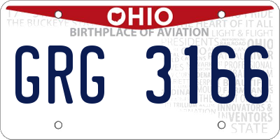 OH license plate GRG3166