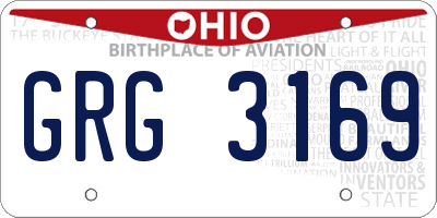 OH license plate GRG3169