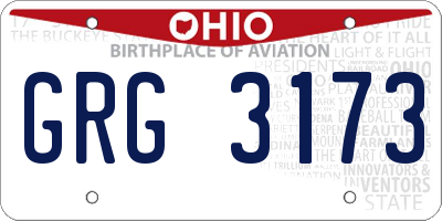 OH license plate GRG3173