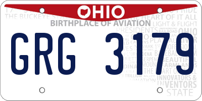 OH license plate GRG3179
