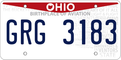 OH license plate GRG3183