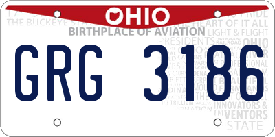 OH license plate GRG3186