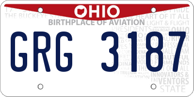 OH license plate GRG3187