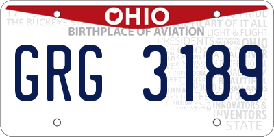 OH license plate GRG3189