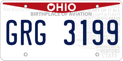OH license plate GRG3199