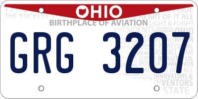 OH license plate GRG3207