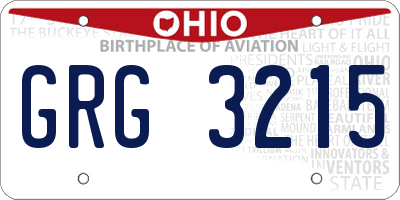 OH license plate GRG3215