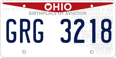 OH license plate GRG3218
