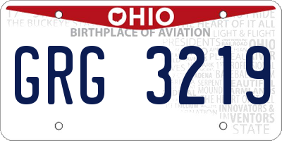 OH license plate GRG3219