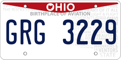 OH license plate GRG3229
