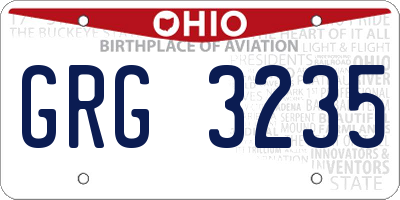 OH license plate GRG3235
