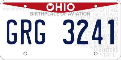 OH license plate GRG3241