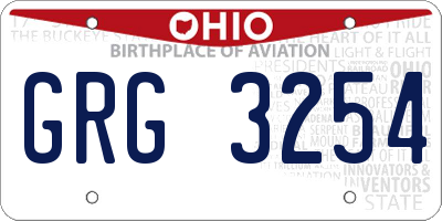 OH license plate GRG3254
