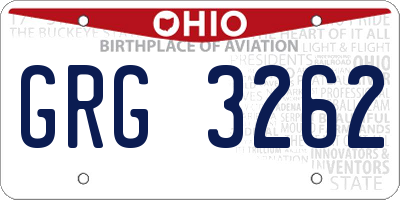 OH license plate GRG3262
