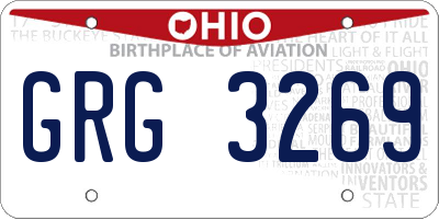 OH license plate GRG3269
