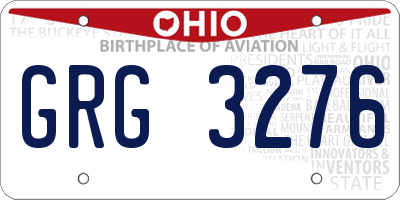 OH license plate GRG3276