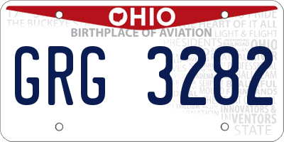 OH license plate GRG3282