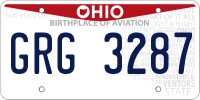 OH license plate GRG3287