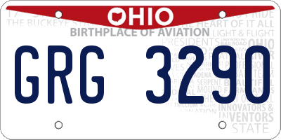 OH license plate GRG3290