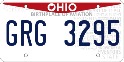 OH license plate GRG3295