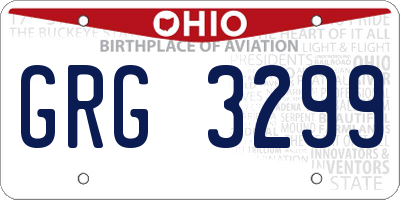 OH license plate GRG3299