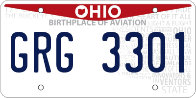 OH license plate GRG3301