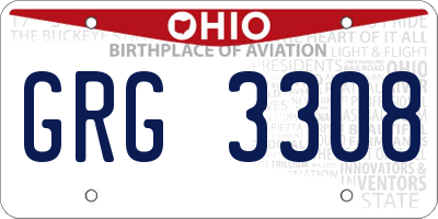 OH license plate GRG3308