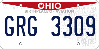 OH license plate GRG3309