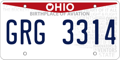 OH license plate GRG3314