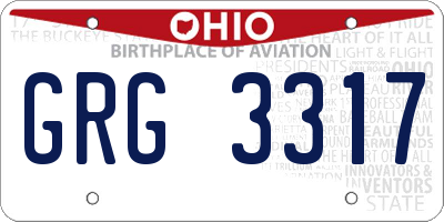 OH license plate GRG3317