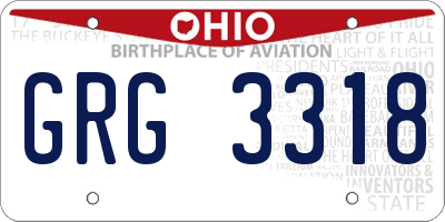 OH license plate GRG3318