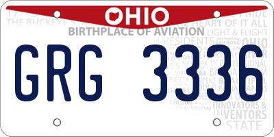 OH license plate GRG3336