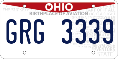 OH license plate GRG3339