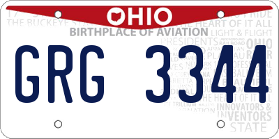 OH license plate GRG3344