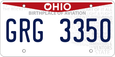 OH license plate GRG3350
