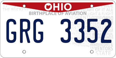 OH license plate GRG3352