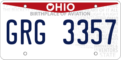 OH license plate GRG3357