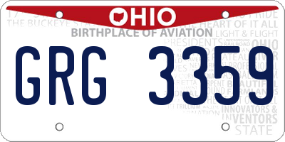 OH license plate GRG3359