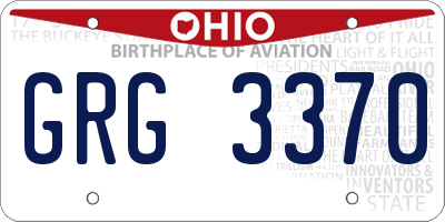 OH license plate GRG3370