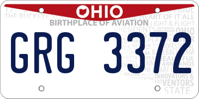 OH license plate GRG3372