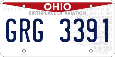 OH license plate GRG3391