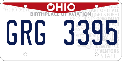 OH license plate GRG3395