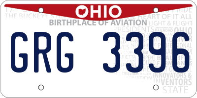 OH license plate GRG3396